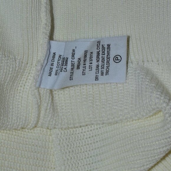 Theory Hilbet Crew Neck Long Sleeve Pullover Sweater Cream Size S - Picture 10 of 11